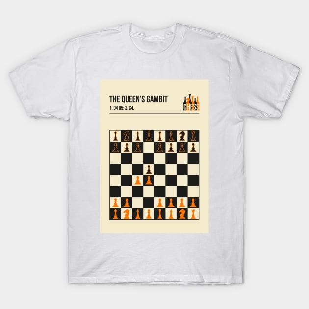 The Queens Gambit Chess Opening Poster Fine Art Print T-Shirt by jornvanhezik